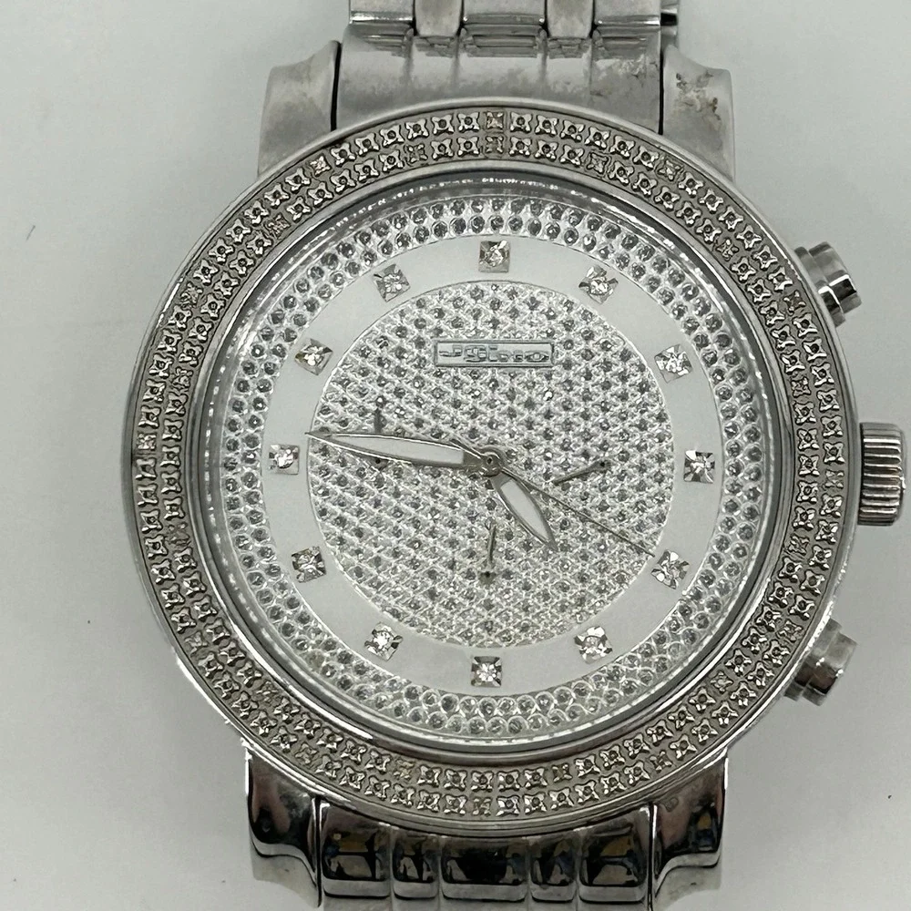 Jojino MJ-1101 50mm Mens Diamond Chronograph Watch 0.25ct Iced Out